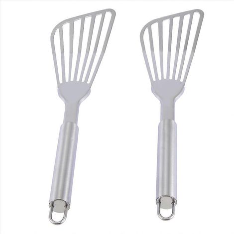 12,5 Zoll (ca. 32 cm) langer Küchenspatel aus Edelstahl, 2er-Set, ergonomischer Griff, langlebiges Kochutensil, ideal zum Wenden und Servieren (1/5)