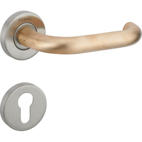 THIRARD - Béquilles / Rosaces antibactériennes pour porte d'entrée, carré de 7mm - STERIALL by THIRARD