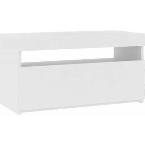 vidaXL TV-Schrank mit LED-Leuchten Weiß 75x35x40 cm