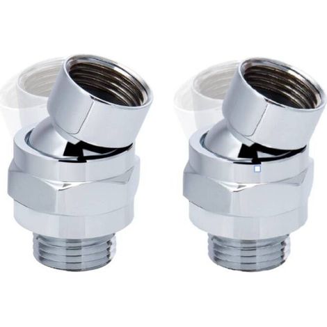 Set aus 2 verstellbaren Kugelgelenken aus Messing, Kugelgelenk für Duschanschluss, Duschkugelgelenkadapter zum Verbinden von Duschkopf und Wasserrohr durch Galvanisierung