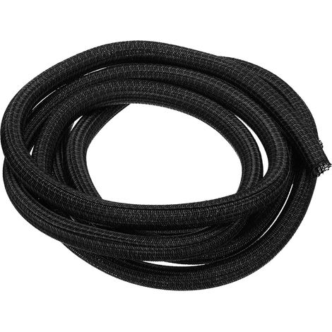 Gaine Cable Tressée Fendue 16mm Id 3Mètre en Pet Noir (1/5)