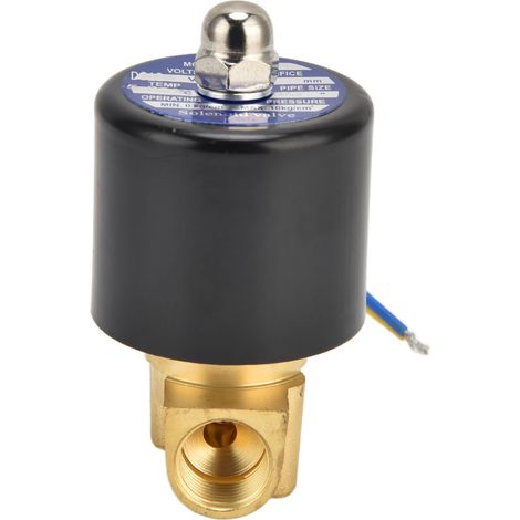 Électrovanne 2W-040-10 G3/8 po à membrane en laiton, normalement fermée, pour eau, air et huile, 12 V CC (1/5)