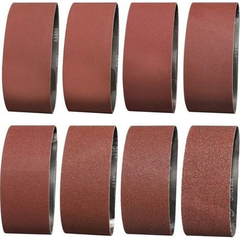 Nastro abrasivo in promozione 75x457 mm - 1 x 40/60 e 2 x 80/120/180/240/320/400 grane per levigare, lucidare e spolverare, ideale per legno (14 pezzi) (1/2)