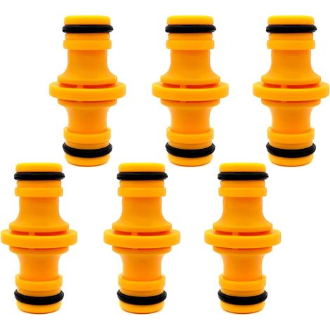 6pcs Double Male Hose Connectors Garden Hose Tap Double Male Hose End Connector Hose Pipe Connectors for Join Garden Hose Pipe Tube and Garden Irrigation System, (C-923)