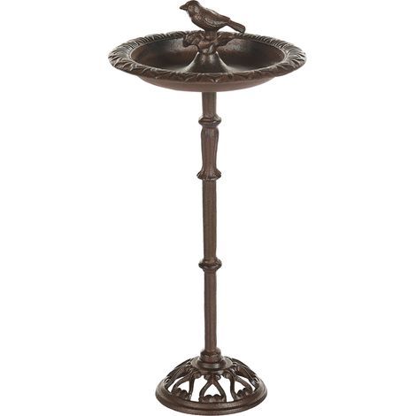 Fontana per Giardino all'aperto uccelli ciotola acqua mangiatoia ferro antico decorativo marrone Swarrow