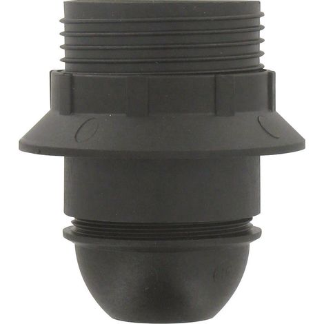 Casquillo E27 de plástico con conexión de 10 mm de diámetro negro
