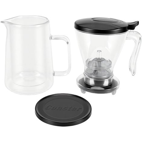 Service à café en verre borosilicate carafe filtre goutte à goutte tasse pour over pot poignée confortable bec à débit uniforme (1/5)