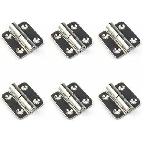 Lot de 6 charnières détachables de 3.7 cm - Charnières de porte amovibles - En acier inoxydable 304 - Pour gaucher-LIAIKI (1/5)