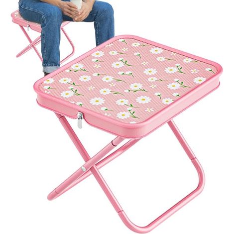 Taburete plegable Silla plegable portátil - Silla resistente con asiento cómodo para exteriores, camping, bar y cocina. (1/2)
