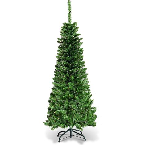 Arbre de Noël Artificiel 135 cm avec 150 Lumières LED Sapin Artificiel avec 226 Branches (1/2)