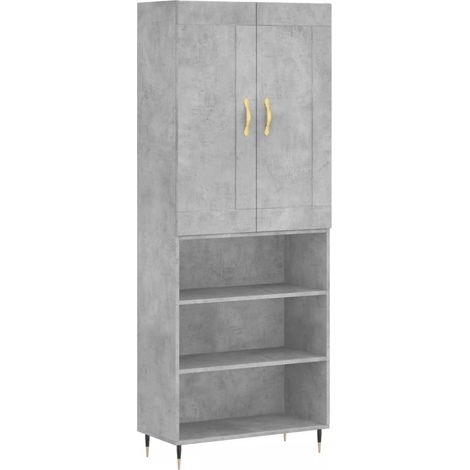 Credenza cassettiera mobile contenitore organizer cucina soggiorno salotto alto 695 x 34 x 180 cm legno ingegnerizzato grigio 020034646