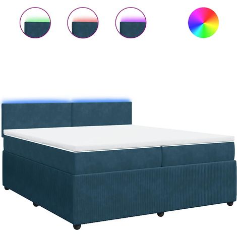 Maison Exclusive - Cama box spring con colchón terciopelo azul 20