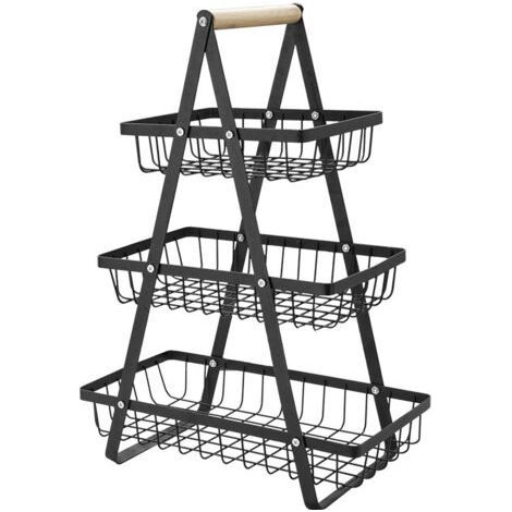 3-Tier Fruit Holder Detachable Fruit and Vegetable Basket Bread Basket Vegetable Holder Fruit Basket, Basket for Fruits Vegetables Snacks Storage Basket Kitchen Home Office (1/3)