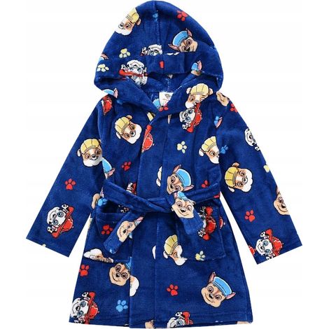 Peignoir Pat' Patrouille pour garçon, chaud et doux, bleu marine, 98/104 D029A (1/3)