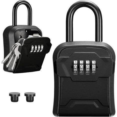 Lock Box, Wall Mounted Key Lock Box and Portable Combination Box with Resettable Code, Security Box for Outdoor House Keys, Replacement Key Storage (1/5)