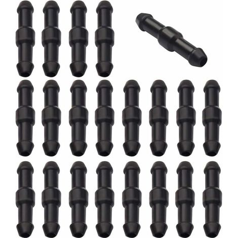 20 Pcs Connecteurs de Tuyaux, Raccord Droit de Tuyau Lave Glace Connecteur Raccord de Tube