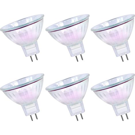 Ampoule halogène 35 W GU5.3 à 2 broches, 12 V, 2700 K, blanc chaud, projecteur, angle de faisceau de 36°, durée de vie de 4000 heures, dimmable, dichroïque - lot de 6 (1/5)