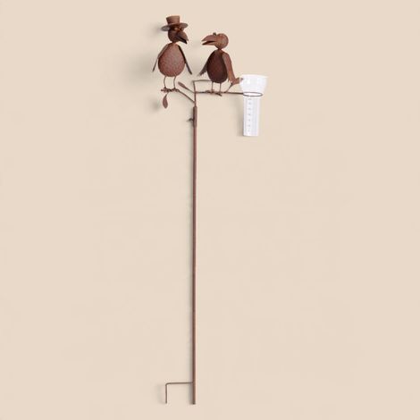 Pluviomètre couple d'oiseaux 28x23x127cm (1/4)