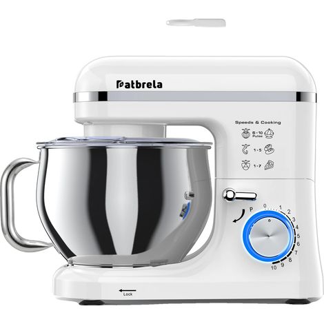 Batidora de pie, control de velocidad de 10 niveles, bol de acero inoxidable, 5 litros. (1/2)
