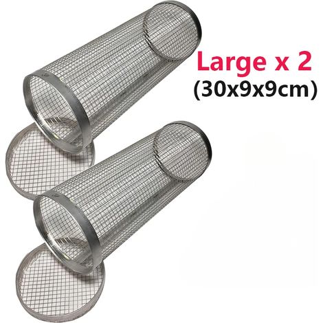 (Grand panier x2) Grille de barbecue, cage à barbecue, ustensiles de cuisine de camping et de pique-nique, grille ronde pour barbecue de feu de camp, panier à griller roulant (1/5)