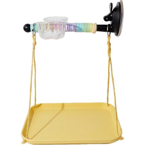 Améliorez le confort de votre oiseau avec le perchoir de fenêtre : support portable avec récupérateur de déjections pour des observations et des voyages sans stress. (1/5)