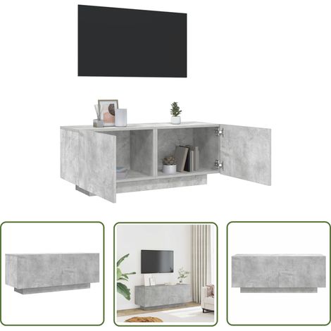 INLIFE Meuble TV Gris béton 100x35x40 cm Aggloméré (1/5)