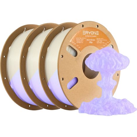 Filamento PLA, fosforescente, alta precisione, viola, 3 kg (1/2)