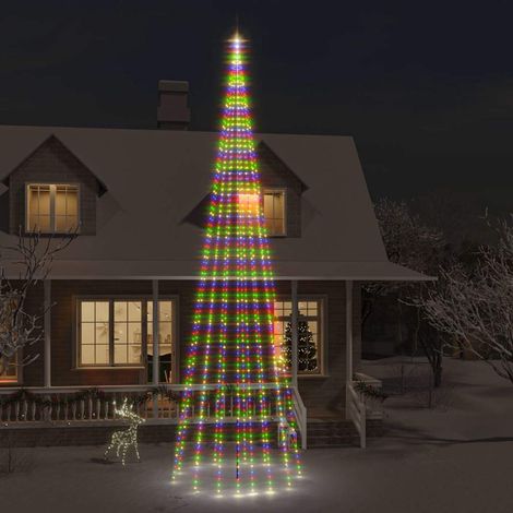 vidaXL LED-Weihnachtsbaum für Fahnenmast Mehrfarbig 1134 LEDs 800 cm (1/5)