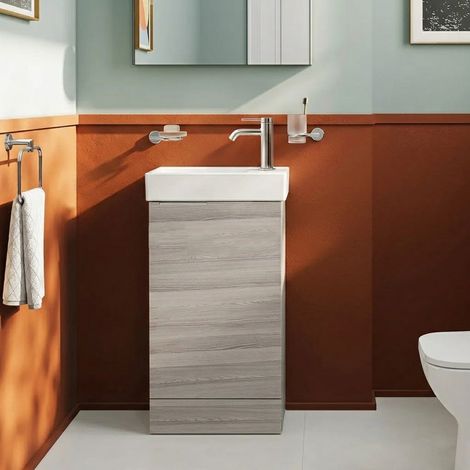 Vitra S20 Square RH Floor Standing Vanity Unit and Basin 450mm Wide - Cordoba (1/4)