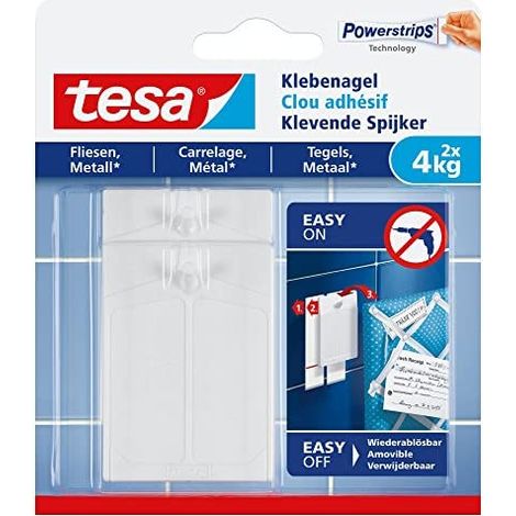 Tesa Clavos adhesivos blancos soportando hasta 4 kg (1/5)