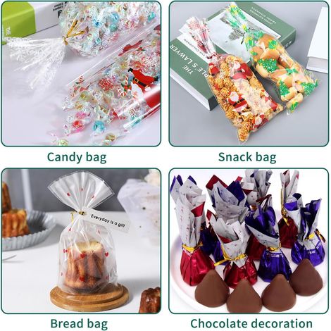 4800 Pcs Attache Sac Pour Paquet De Bonbon, Cellophane Attaches, Ties Lien Torsadé, Lien Torsadé Candy Bag, Attaches MéTalliséEs Pour Emballer Des Biscuits GâTeau Au Chocolat Confiserie(10 CM)