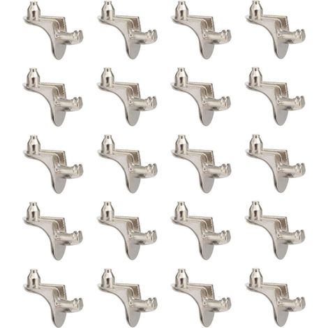 Cyclingcolors – Lot de 20 taquets en acier nickelé – Tenon 5mm pour étagères équerres – Fixation universelle pour meubles et placards