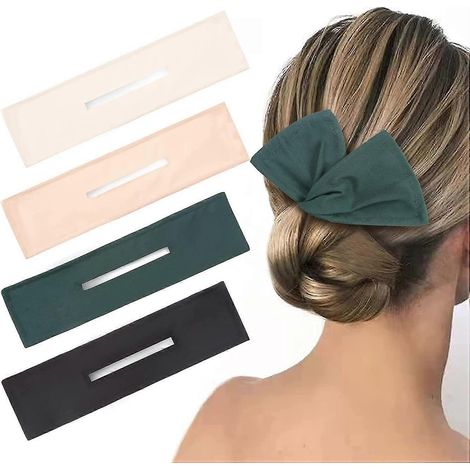 Deft Bun, 4-teiliges Haarknoten-Set, französisches Haarknoten-Dreh-Haarwerkzeug, einfarbige modische Haarknoten-Wraps, flexibler Donut-Schnell-Dutt-Zwirbeler für Frauen und Mädchen (1/5)