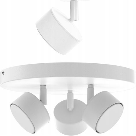 LÁMPARA DE TECHO LED BLANCO FOCO GX53 LÁMPARA MODERNA PULIDA 3 PUNTOS (1/5)