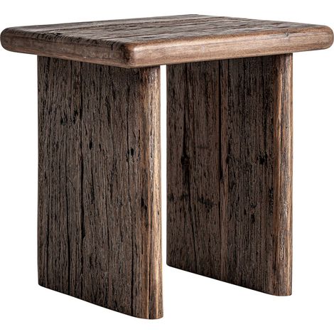 Table basse sculpturale en bois tropical marron vieilli - Marron foncé effet vieilli (1/5)