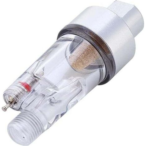 Airbrush Water Trap, Mini Inline Air Filter 1/8in Hose Connector Humidity Control for Airbrush Gun (1/4)