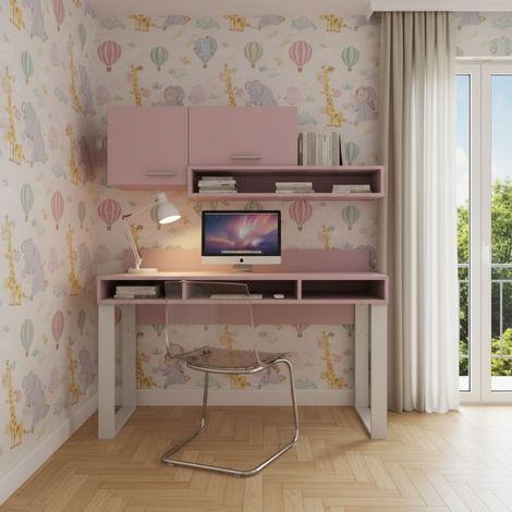 Scrivania con pensili design moderno e libreria sospesa - Angolo studio completo - Cipriaf3c4ff