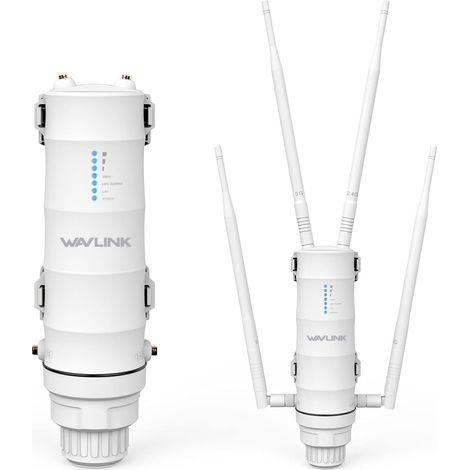 1 Répéteur WiFi, Double Bande 5G+2.4G, 4 Antennes 7dBi, Étanche IP65, Extérieur