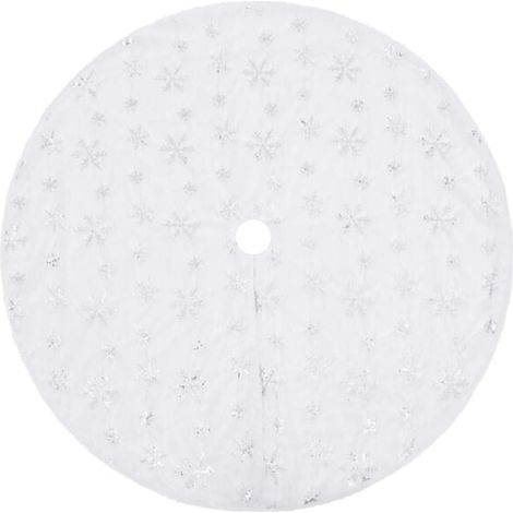 Jupe de sapin de Noël de luxe blanche en fausse fourrure de 90 cm (1/5)
