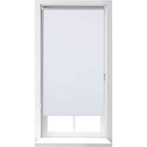 Relaxdays Blackout Blind, Thermal Roller Curtain, No Drill, Attach with Clamps, 80x220cm Length, 76cm Width, PVC, White