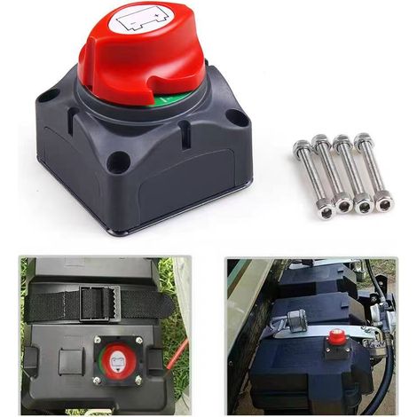 Interruttore batteria - Interruttore batteria - Interruttore principale - 12/24V - Rosso - Interruttore di alimentazione principale (1/2)