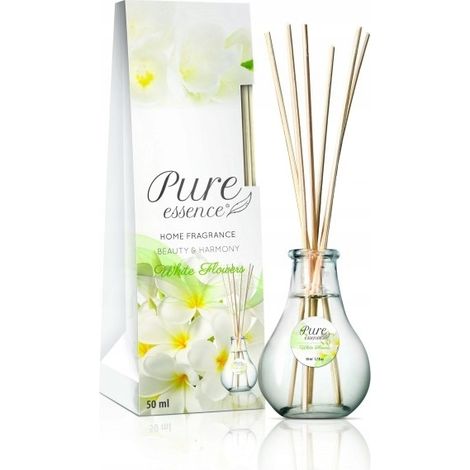 Diffuseur d'arômes Pure Essence Fleurs Blanches 50 ml avec tiges (1/2)
