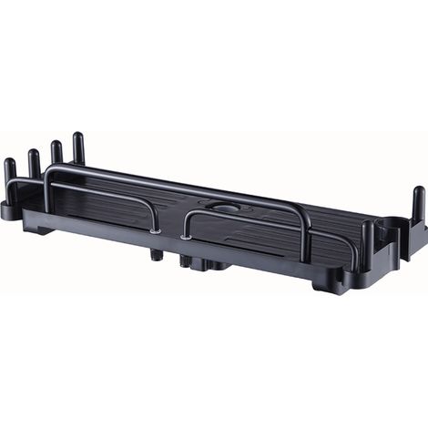 (Negro) Estante de ducha telescópico sin perforaciones de 28 a 44 cm, para colgar en el baño, estante de almacenamiento para barra de ducha de 18 a 25 mm