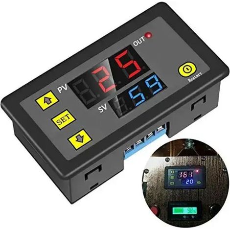 Minuterie relais DC 12V 20A numérique Programmable, Module de commutation de retardement de Cycle de temps (1/5)