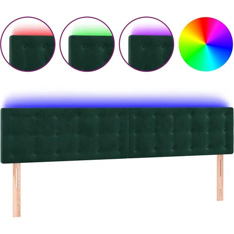 Maison Exclusive - Cabecero con LED de terciopelo verde oscuro 18 (1/5)