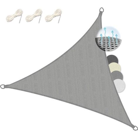 Cour Jardin Imperméable Pare-Soleil Voile Angle Droit Auvent UV Piscine Auvent - Gris 3x4x5m (1/4)