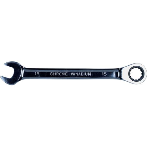Chiave combinata a cricchetto ROOKS 15 mm in acciaio CrV 6150 (OK-01.6008)