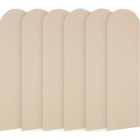 Pair Panneau mural autocollant anti-collision 6 pièces, 60 x 15 cm, panneau mural 3D, adapté à la chambre, au salon, à la chambre d'enfants (jaune)