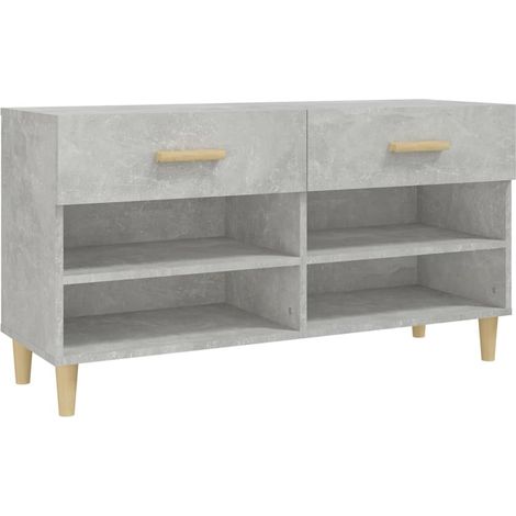Maison Exclusive - Scarpiera Grigio Cemento 102x35x55 cm in Legno Multistrato