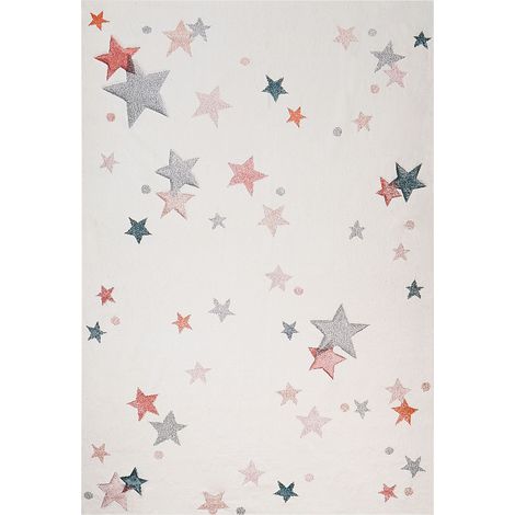 Kinderteppich ALPOUD Weiß 140 x 200 cm Baumwolle